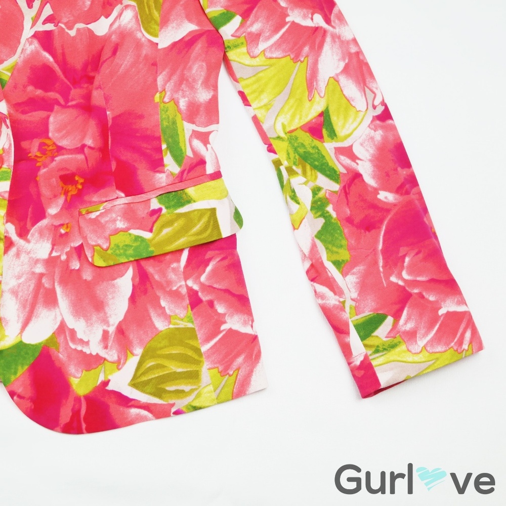 Isaac Mizrahi Floral Blazer - Pink and Green - Picture 4 of 8